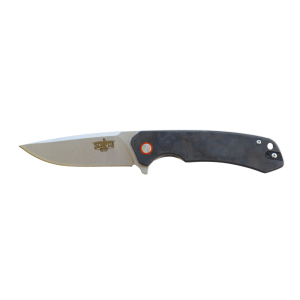 SCORPCO Folding Knife Hunting Survival Camping D2 Steel Flipper Carbon Fiber Grey