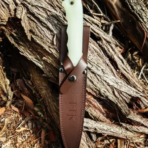 TTK Pig Sticker Hunting Knife Glow Handle + Leather Sheath