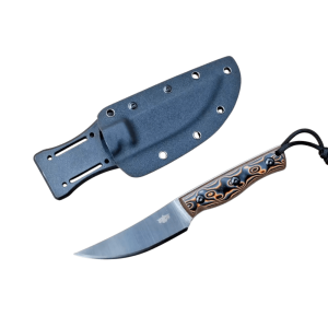 Ember Series, Trailing Point Full Tang Knife Premium Stainless Steel Damascus G10