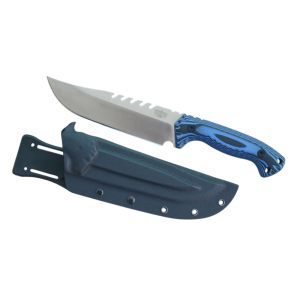 BOWIE Knife 17cm Blade 6mm Thick Full Tang Heavy Duty D2 Steel Kydex Blue