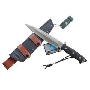 Pig Sticker Knife Hunting 8″ 20cm Blade Full Tang 440C Steel Sheath SCORPCO 2G