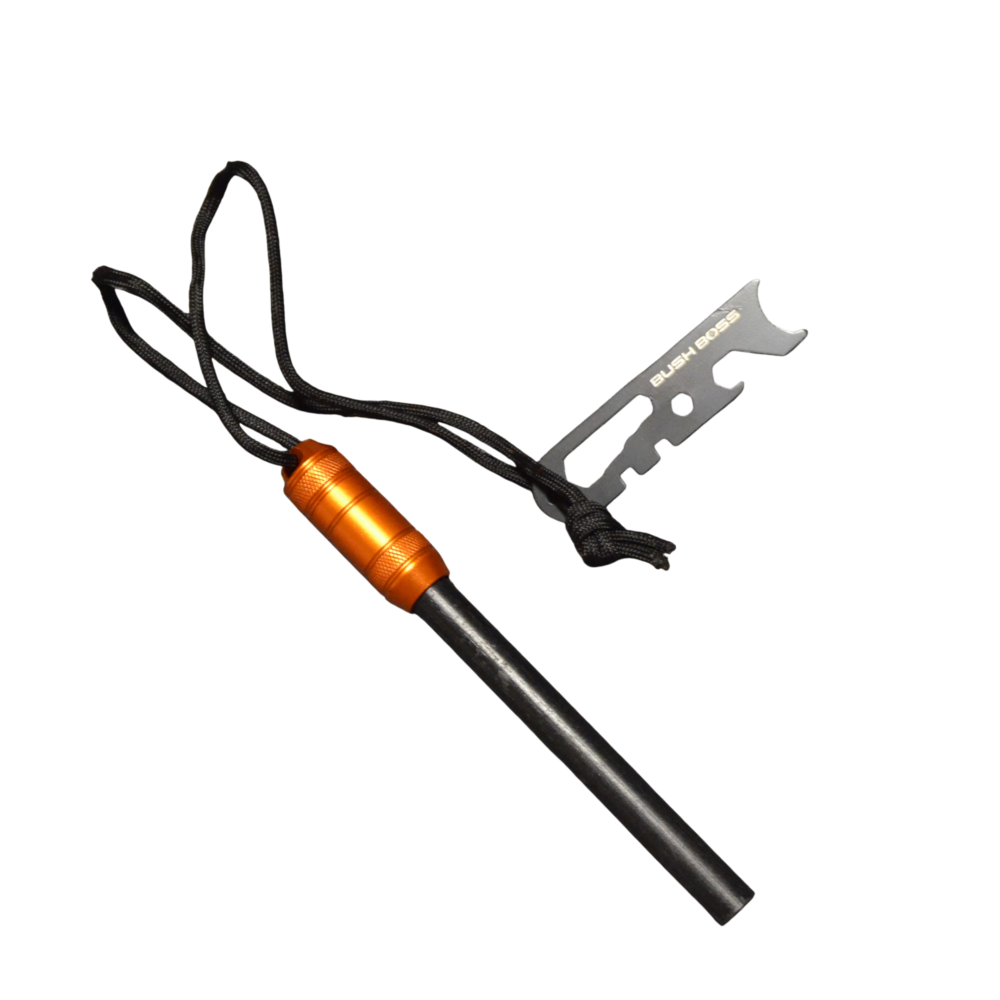Ferrocerium ferro rod flint fire starter waterproof aluminum extra large rod orange